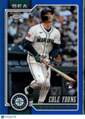Cole Young 2026 Topps Chrome RC Blue Refractor 36150 Seattle Mariners