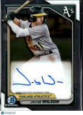 Jacob Wilson 2024 Bowman Chrome Auto Autograph RC Oakland Athletics