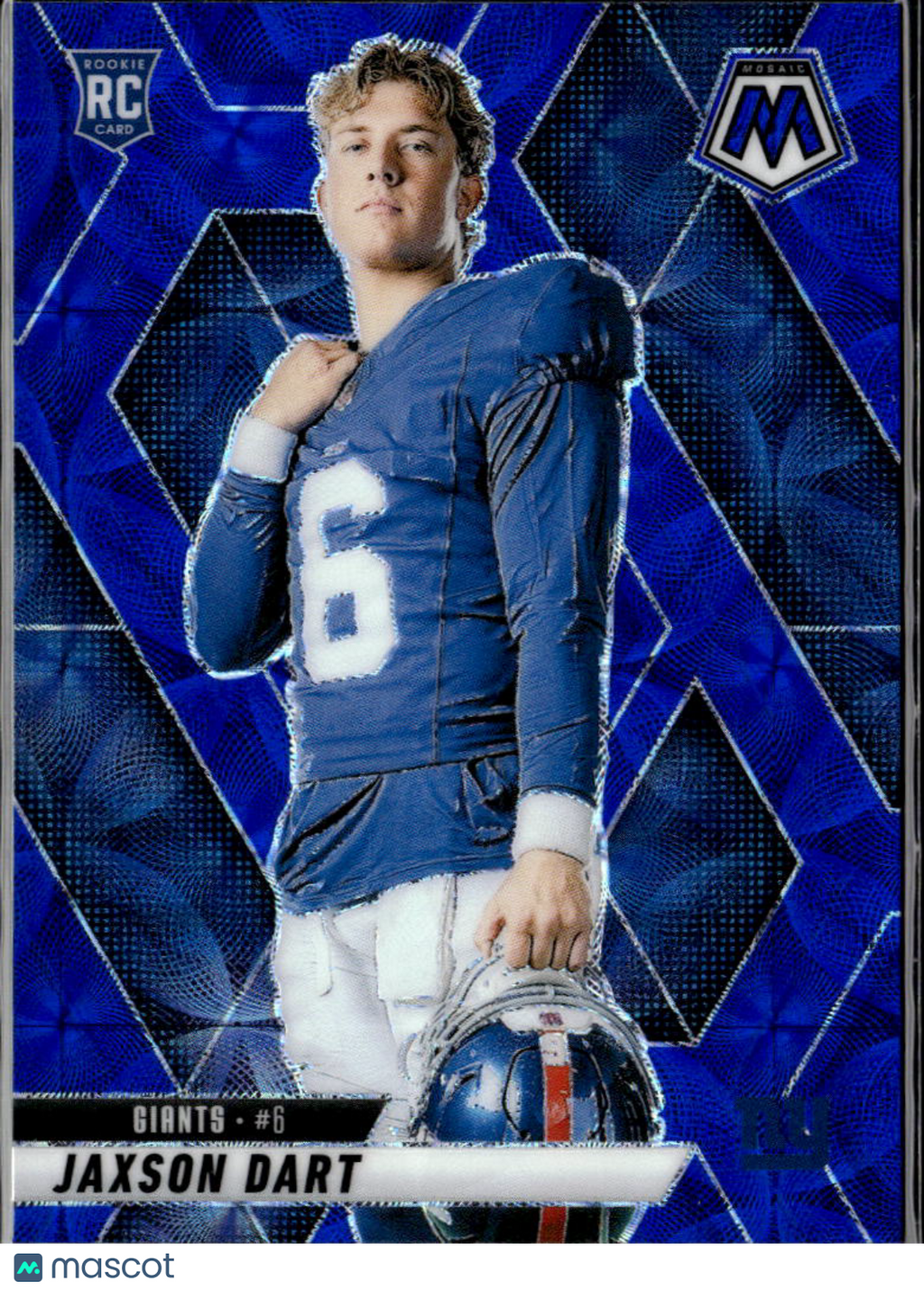 Jaxson Dart 2025 Mosaic Variation Blue Scope Prizm Rookie RC New York Giants