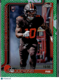 Quinshon Judkins 2025 Topps Chrome Green Leather Refractor RC 16/99 Browns