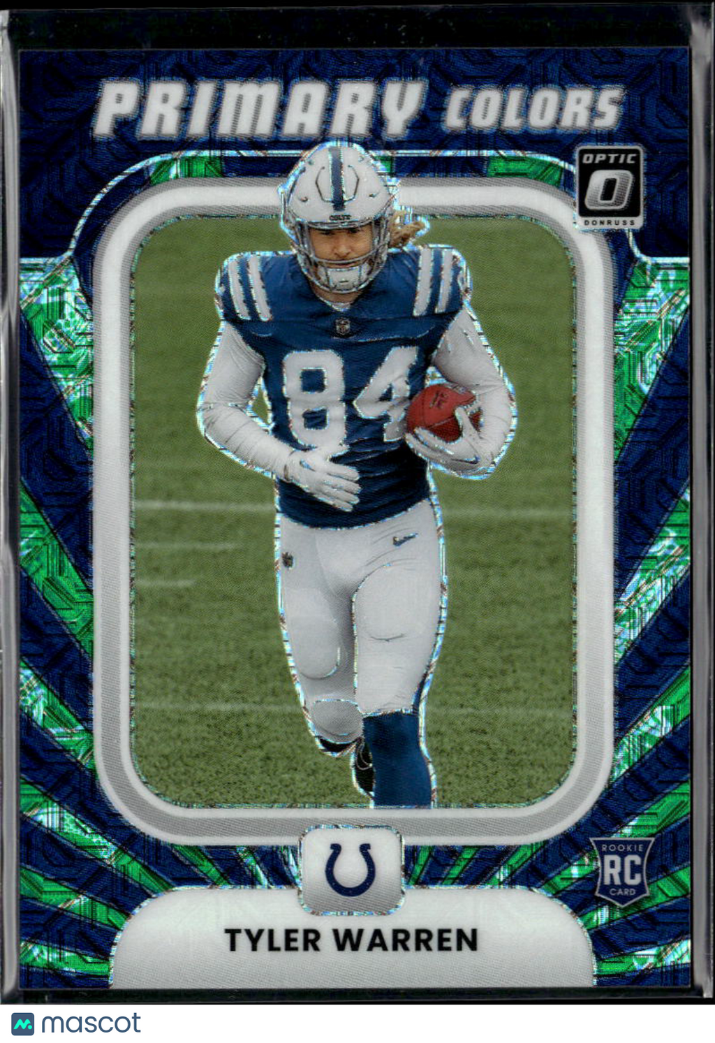 Tyler Warren 2025 Optic Green Dragon Prizm RC SSP 24/24 Indianapolis Colts