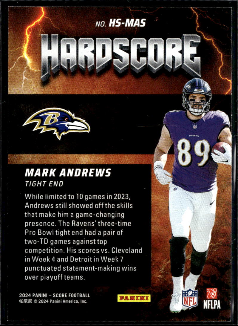 Mark Andrews 2024 Score Hardscore SSP CASE HIT Baltimore Ravens Sooners