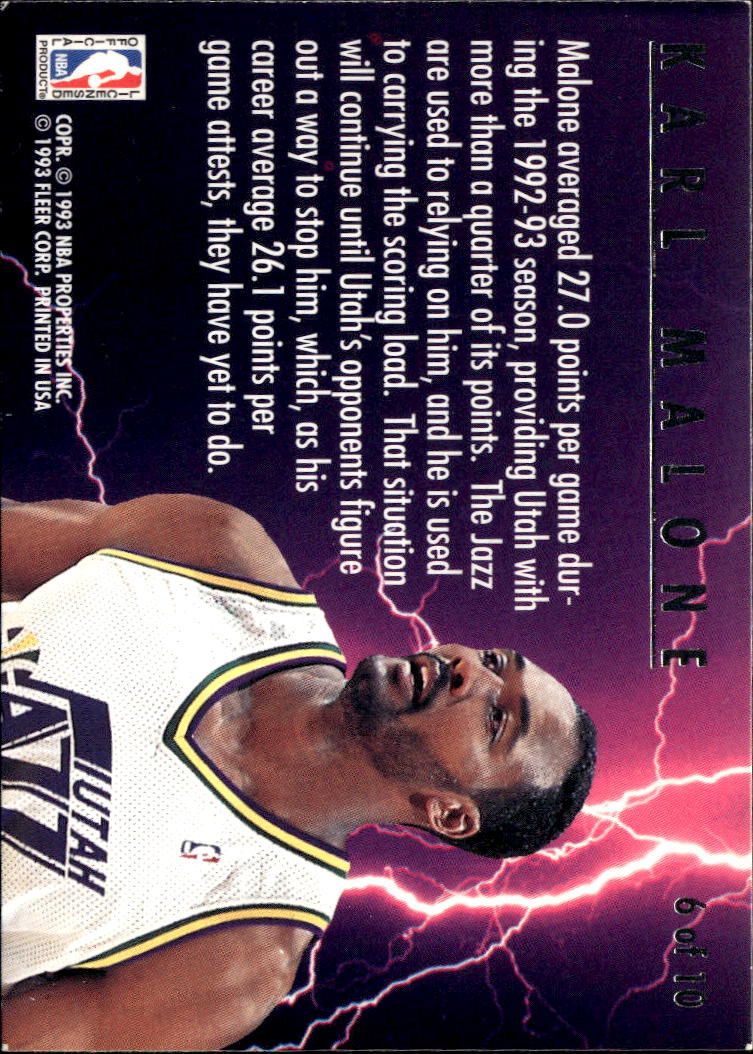 Karl Malone 1993-94 Fleer Ultra Scoring Kings #6 Utah Jazz