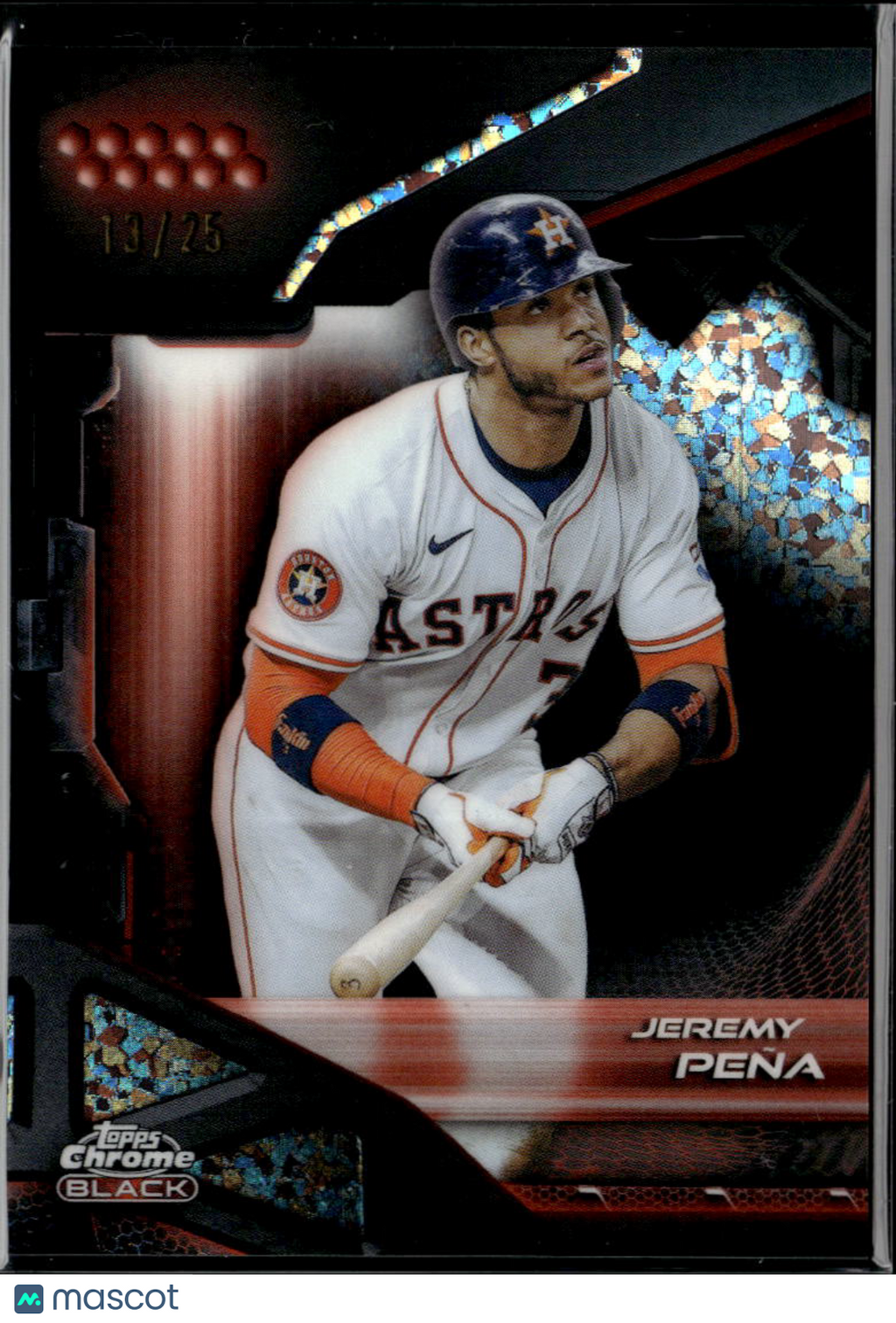 Jeremy Peña 2026 Topps Chrome Black Orange Refractor 13/25 Houston Astros