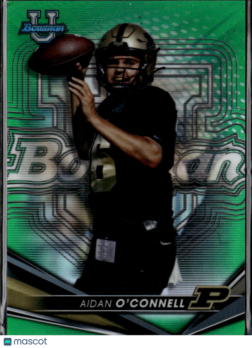 Aidan O'Connell 2022 Bowman University Green RC /99 Purdue Raiders