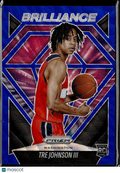 Tre Johnson III 2026 Prizm Brilliance RC Blue Wave 84/249 Washington Wizards