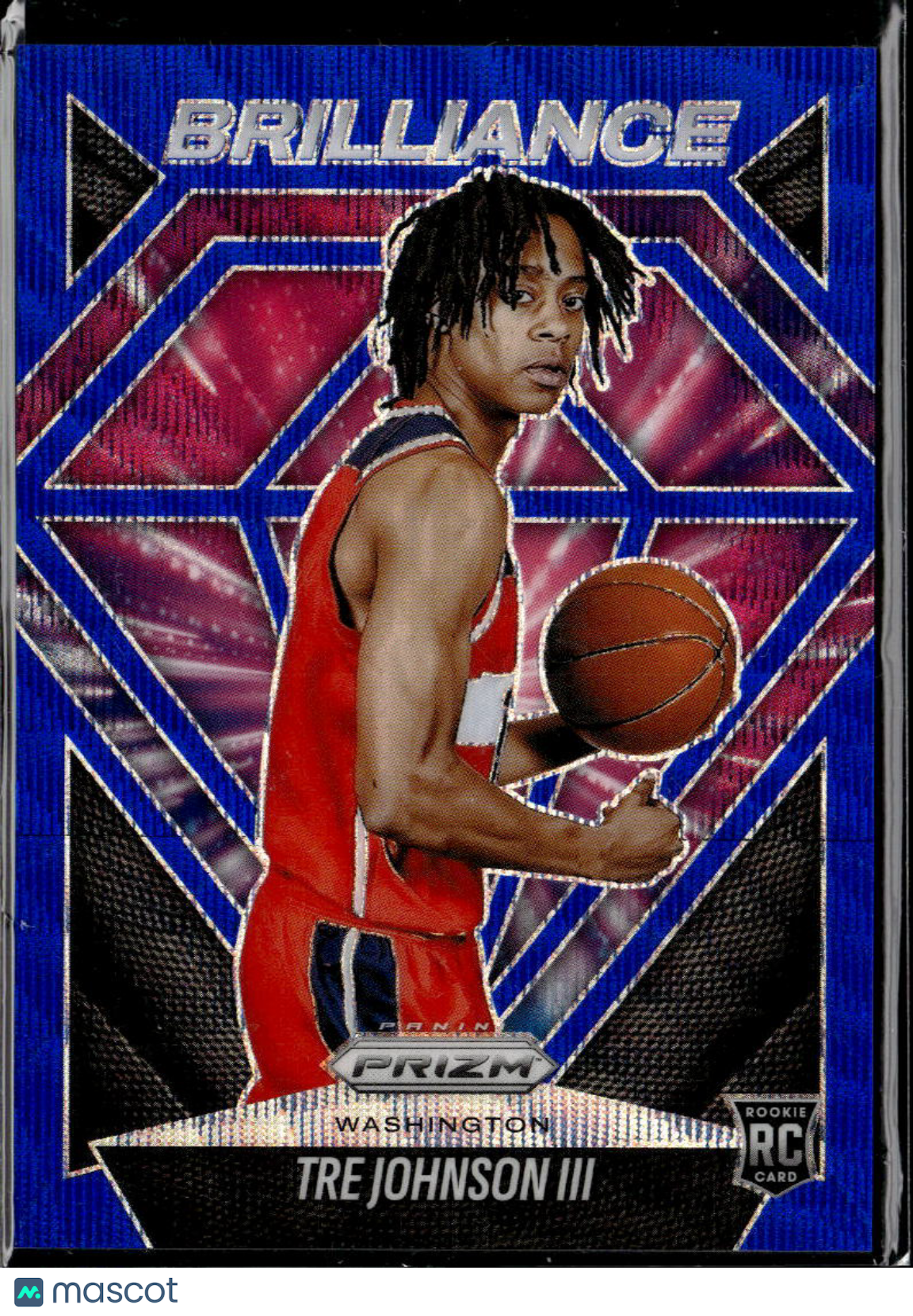 Tre Johnson III 2026 Prizm Brilliance RC Blue Wave 84/249 Washington Wizards