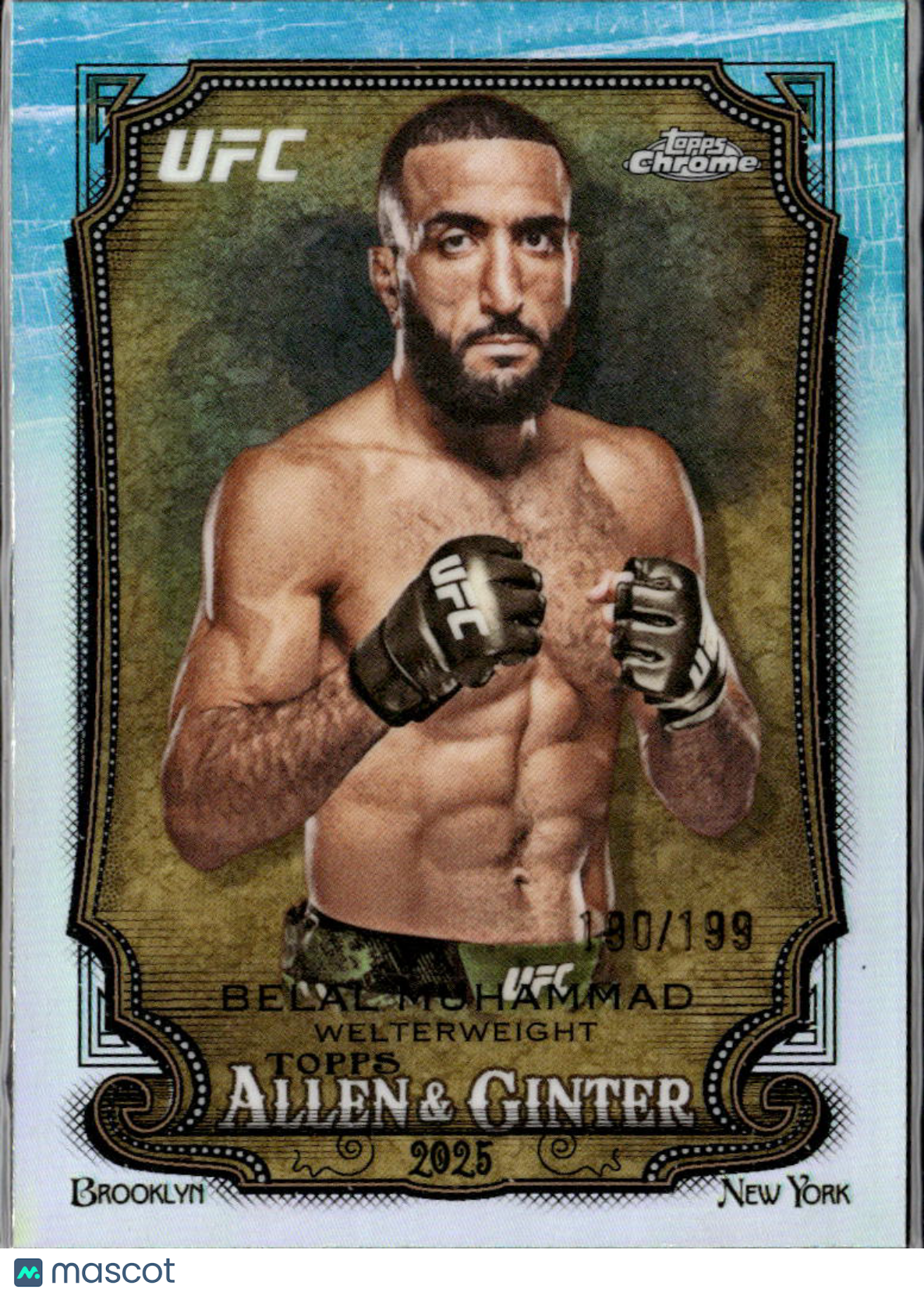 Belal Muhammad 2026 Topps Chrome Allen & Ginter UFC Blue 190/199