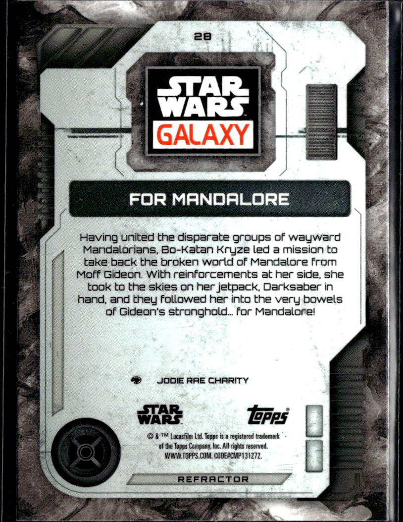 For Mandalore 2026 Topps Star Wars Galaxy Refractor #28