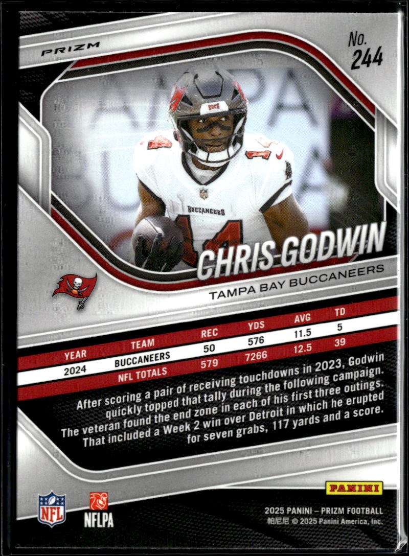 Chris Godwin 2025 Panini Prizm Red Sparkle Prizm SSP Tampa Bay Buccaneers