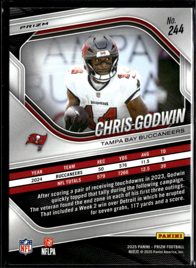Chris Godwin 2025 Panini Prizm Red Sparkle Prizm SSP Tampa Bay Buccaneers