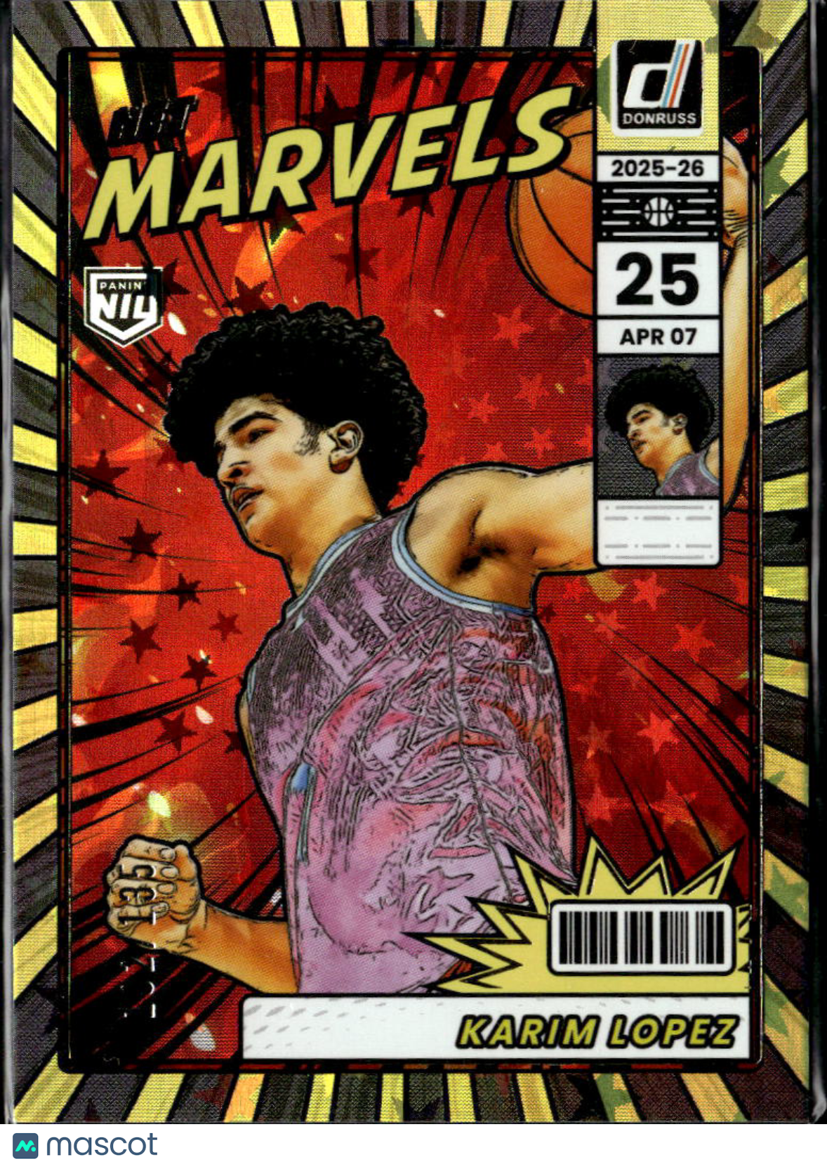 Karim Lopez 2025 Donruss Net Marvels Yellow RC 102/135 Grizzlies