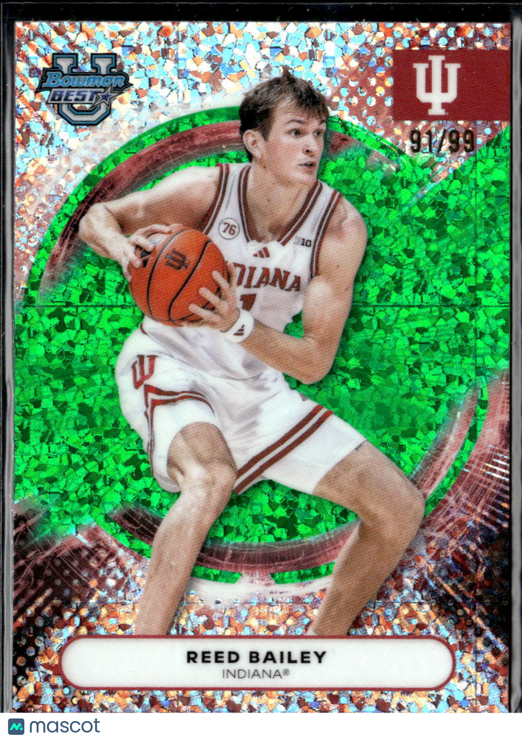 Reed Bailey 2026 Bowman's Best Green Refractor /99 Indiana Hoosiers