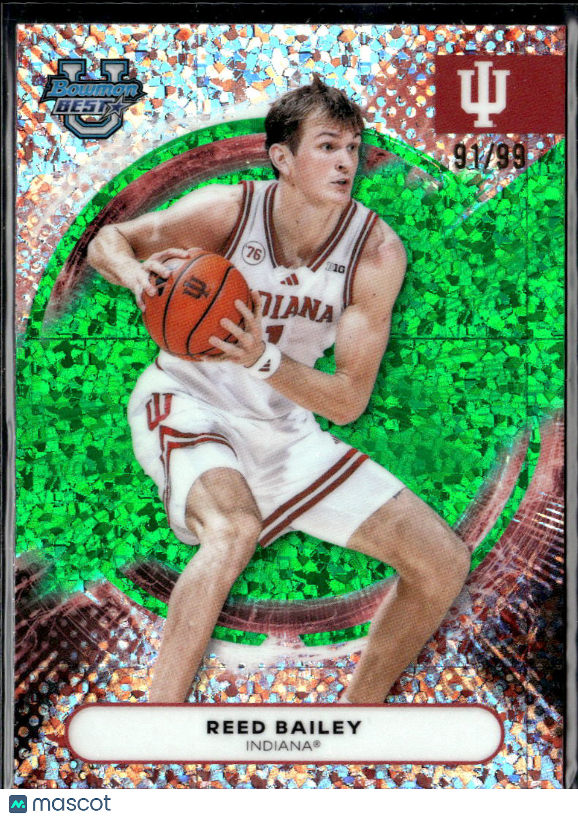Reed Bailey 2026 Bowman's Best Green Refractor /99 Indiana Hoosiers