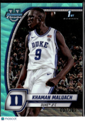 Khaman Maluach 2025 Bowman Chrome /299 Teal Shimmer Suns Duke Blue Devils