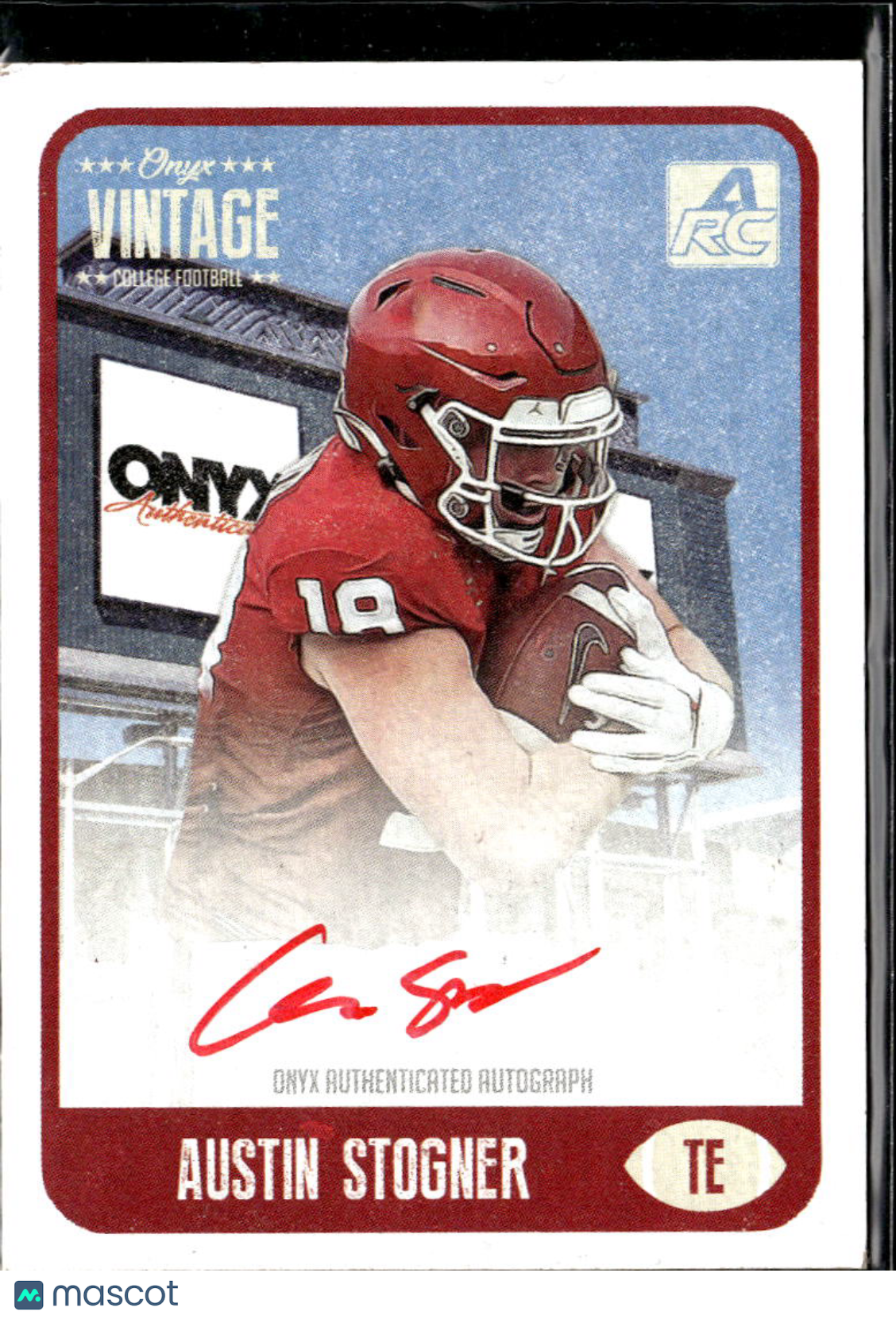 Austin Stogner 2021 Onyx Vintage Red Ink Auto Autograph Oklahoma Sooners