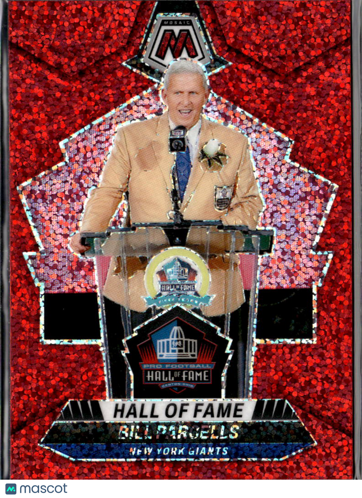 Bill Parcells 2024 Mosaic Red Sparkle SSP HOF New York Giants