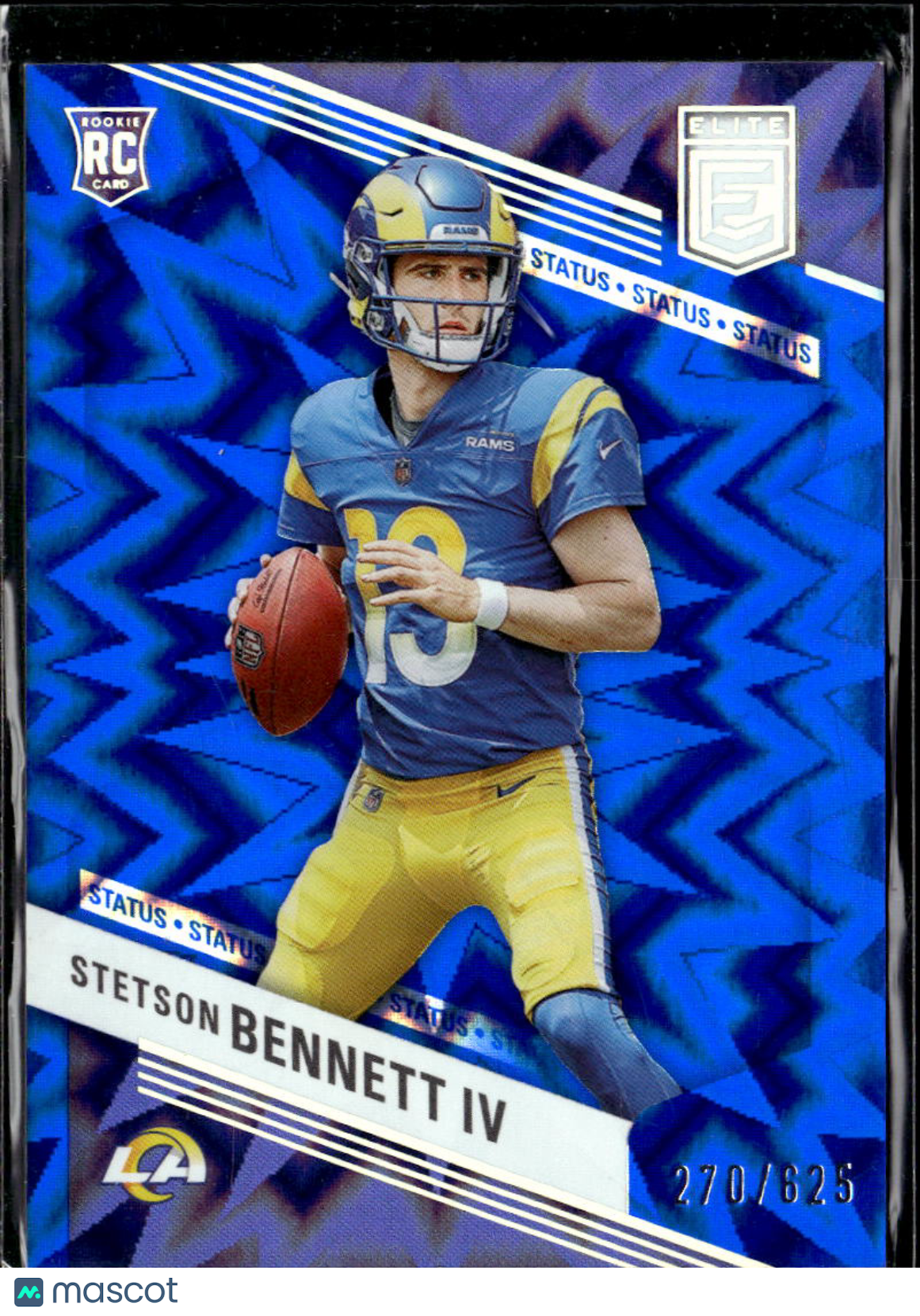 Stetson Bennett IV 2023 Elite RC Status Blue 270/625 Los Angeles Rams