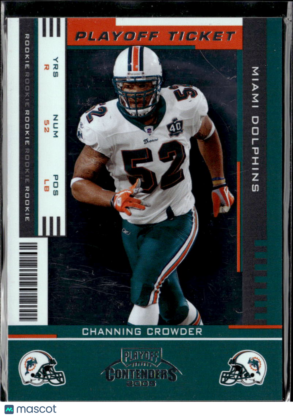 Channing Crowder 2005 Playoff Contenders Ticket Playoff 15/25 Miami Dolphins
