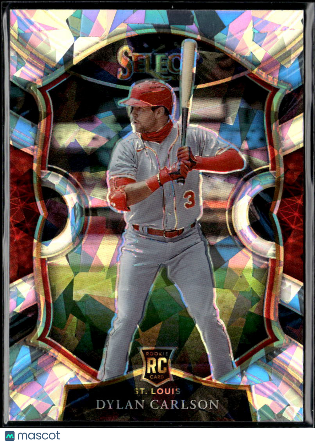 Dylan Carlson 2021 Select RC Cracked Ice Prizm RC 14/25 St. Louis Cardinals