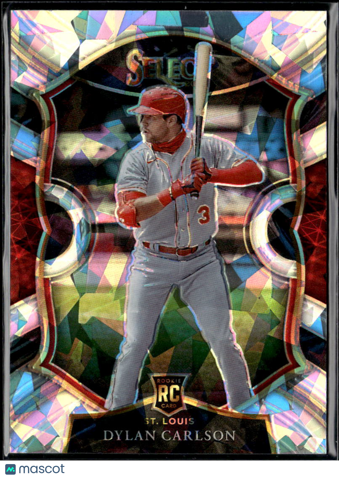 Dylan Carlson 2021 Select RC Cracked Ice Prizm RC 14/25 St. Louis Cardinals