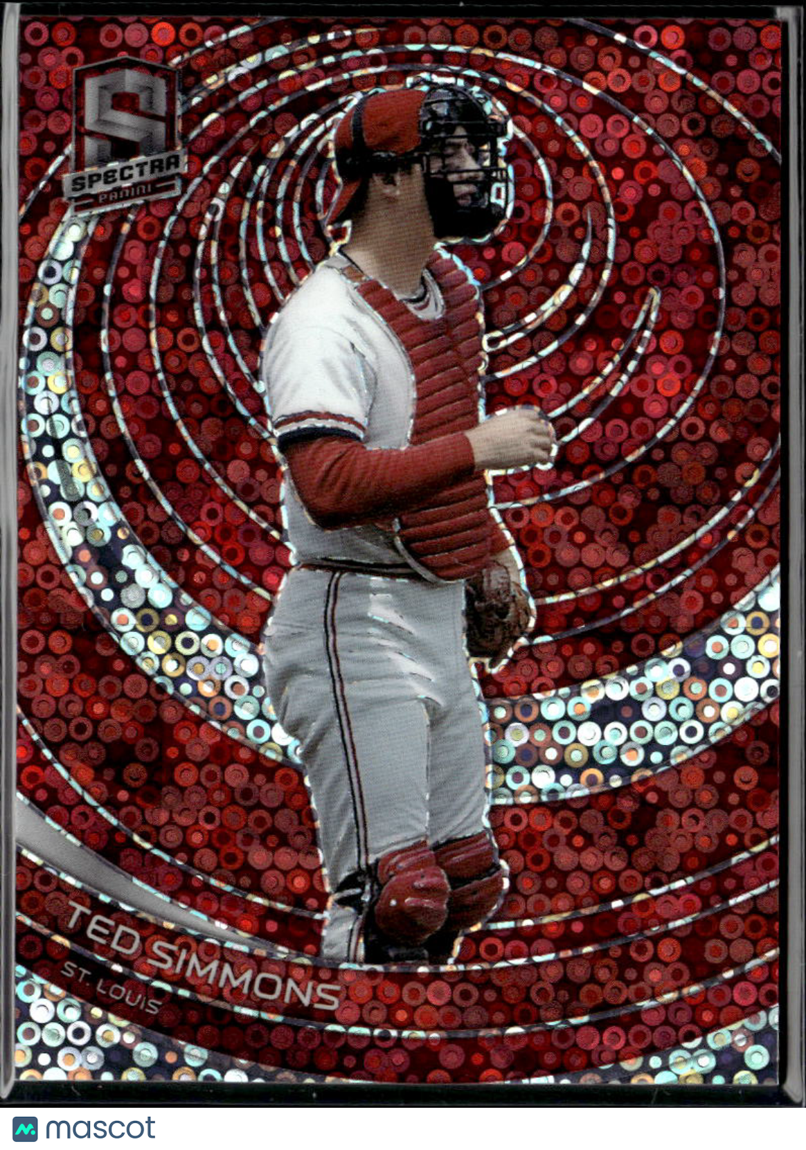 Ted Simmons 2023 Spectra Red Disco Prizm 8/25 St. Louis Cardinals