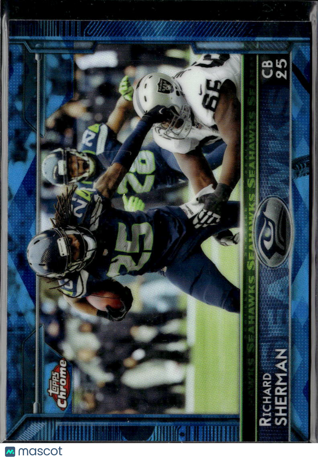 Richard Sherman 2015 Topps Chrome Light Blue Refractor Seattle Seahawks