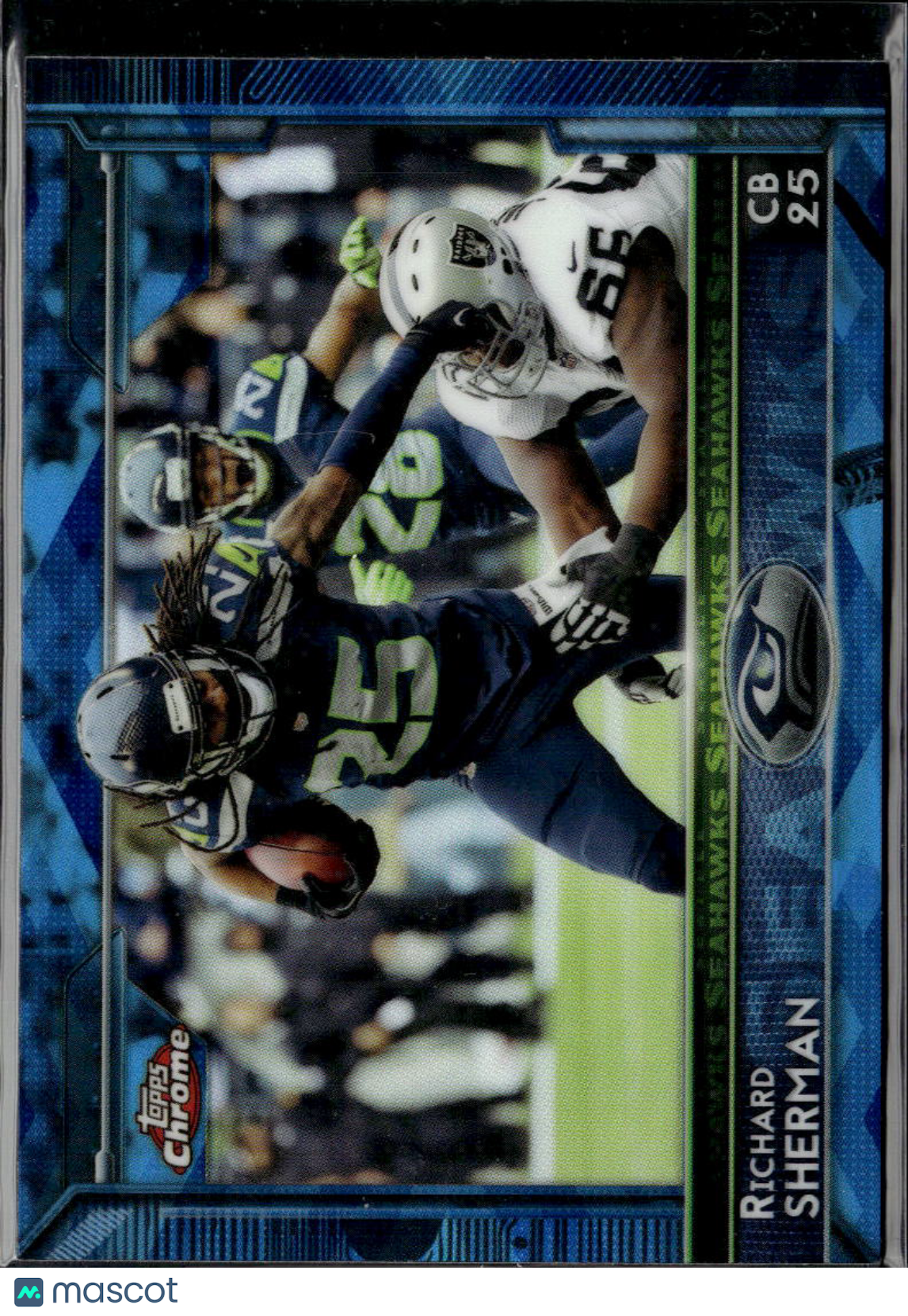 Richard Sherman 2015 Topps Chrome Light Blue Refractor Seattle Seahawks