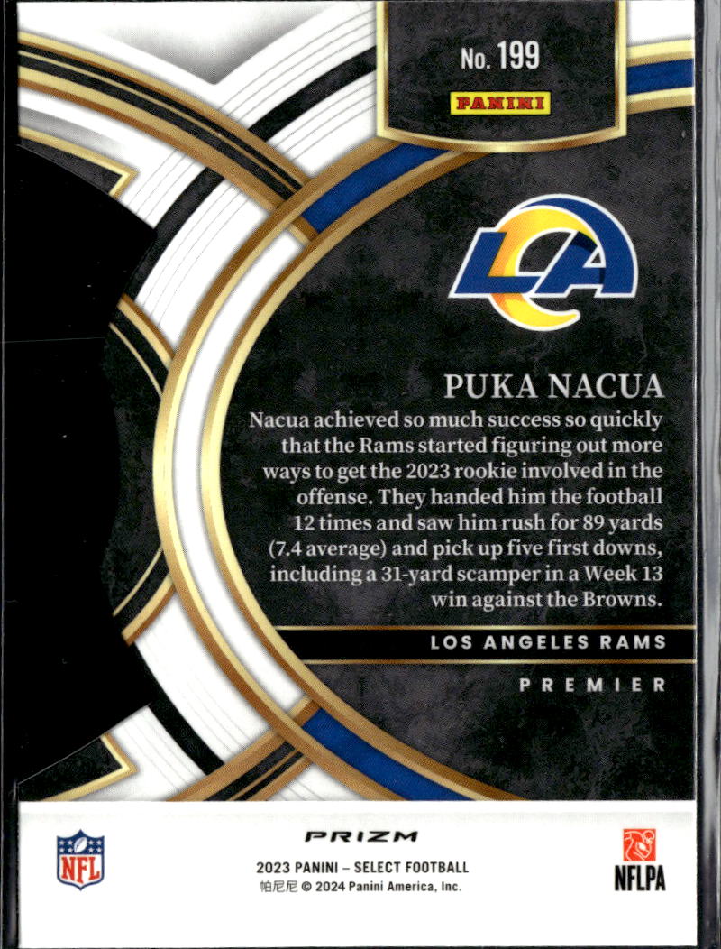Puka Nacua 2023 Select Red White Blue Rookie RC Los Angeles Rams