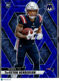 TreVeyon Henderson 2025 Mosaic Blue Scope Prizm Rookie RC New England Patriots