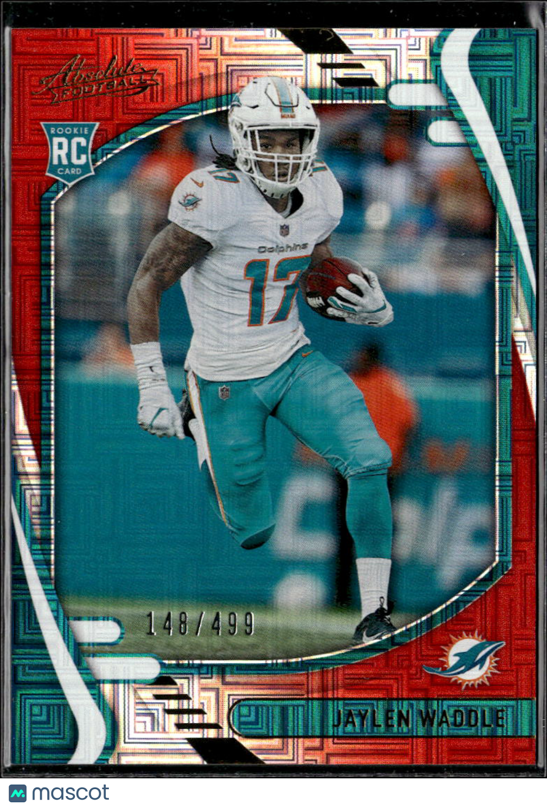 Jaylen Waddle 2021 Absolute RC Red Rookie 148/499 Miami Dolphins