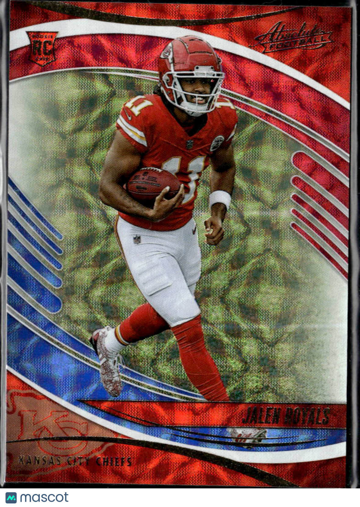 Jalen Royals 2025 Absolute Red White Blue SSP RC Kansas City Chiefs