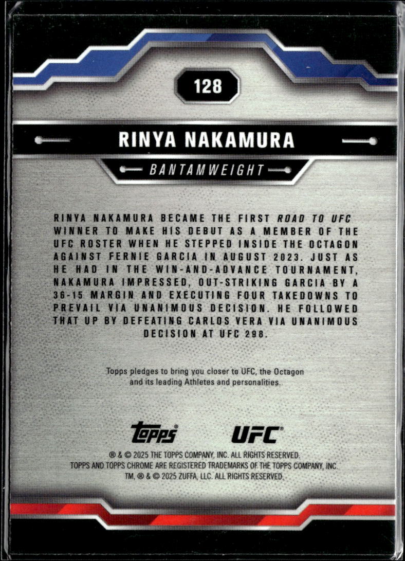 Rinya Nakamura 2025 Topps Chrome UFC Purple Refractor Rookie RC