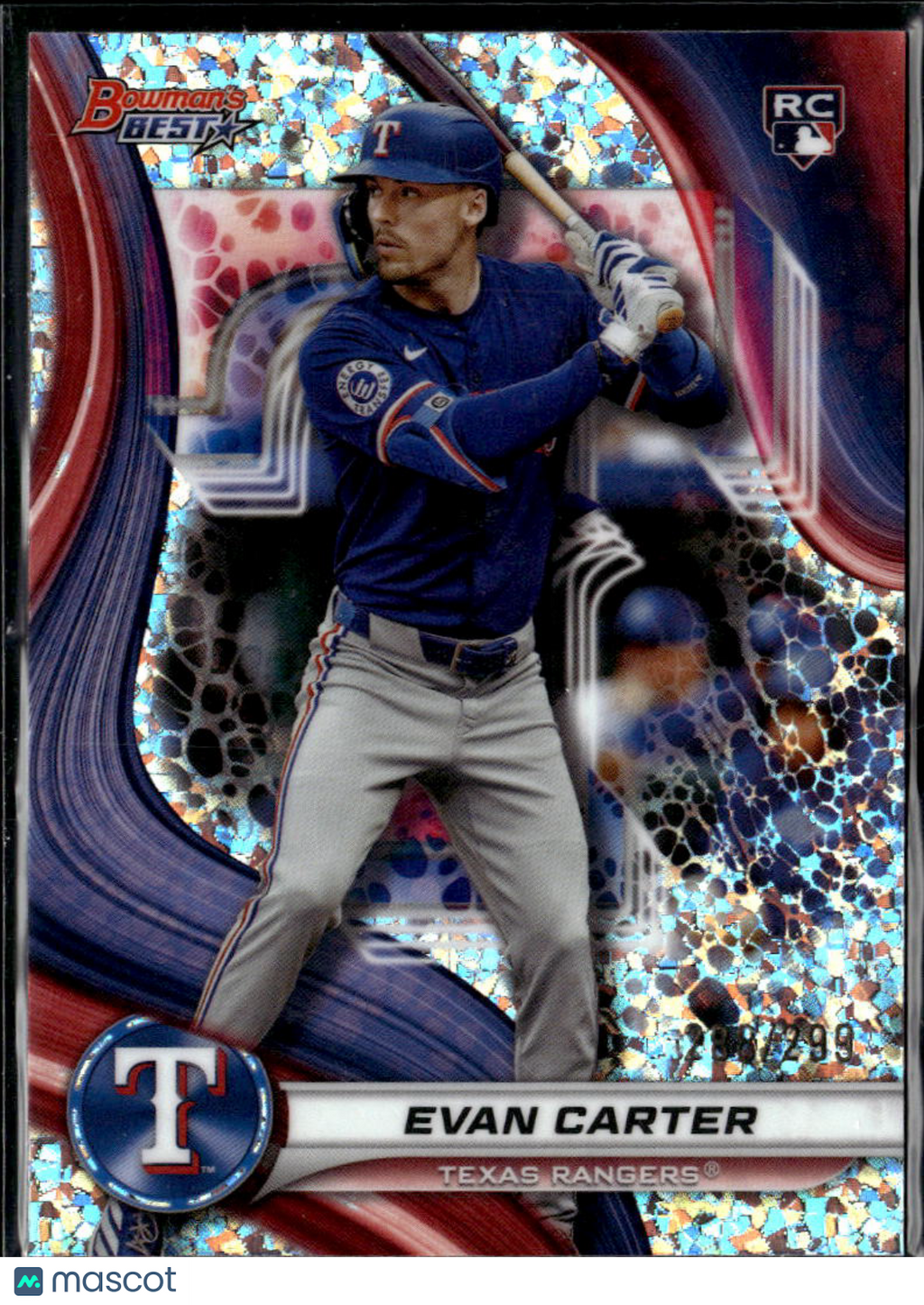 Evan Carter 2024 Bowman's Best Mini Diamond RC /299 Texas Rangers