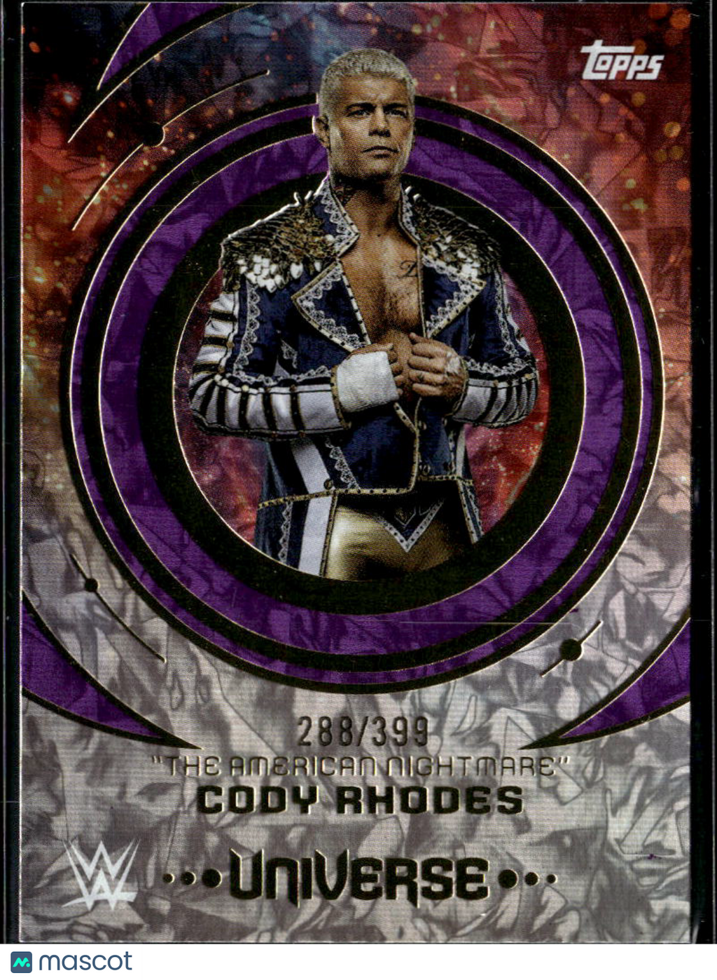 Cody Rhodes 2025 Topps WWE Universe Purple 288/399 SmackDown