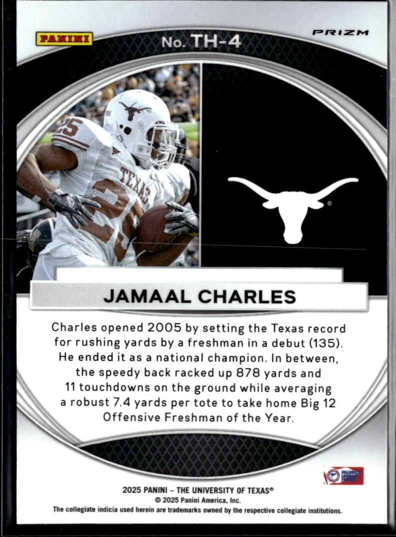 Jamaal Charles 2025 Prizm Trophy Hunting Pink Camo Texas Longhorns