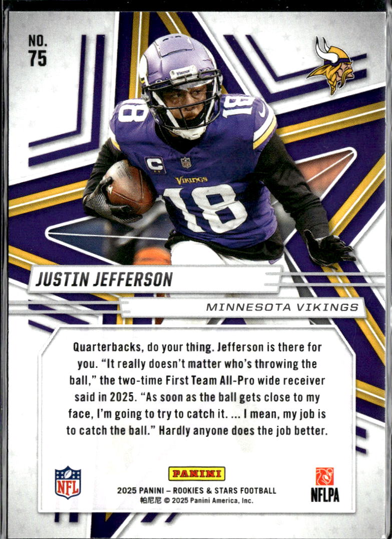 Justin Jefferson 2025 Rookies & Stars Purple 853/999 Minnesota Vikings