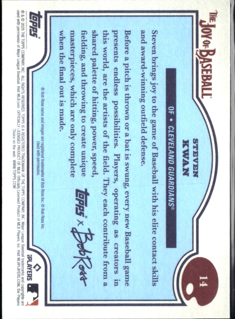 Steven Kwan 2025 Topps Bob Ross The Joy of Baseball Cleveland Guardians