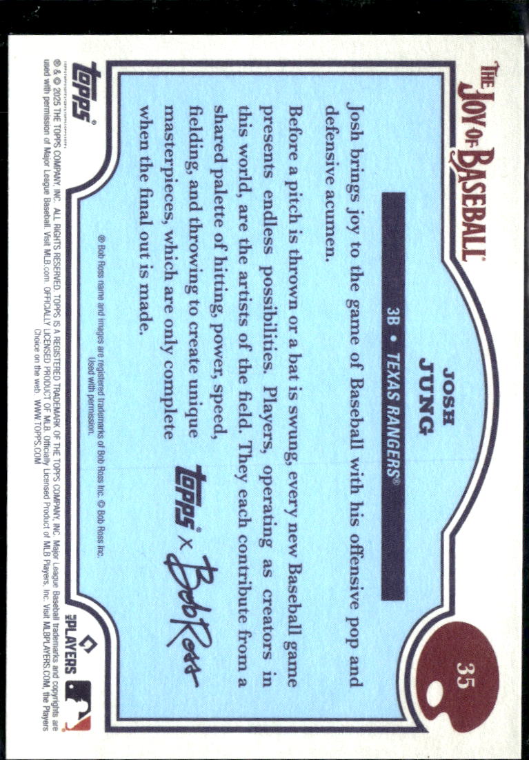 Josh Jung 2025 Topps x Bob Ross The Joy of Baseball Texas Rangers