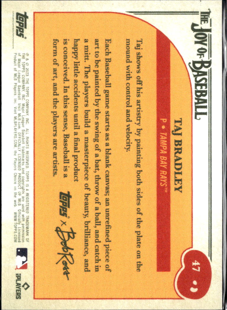 Taj Bradley 2023 Topps x Bob Ross The Joy of Baseball RC Tampa Bay Rays