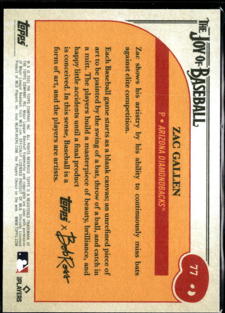 Zac Gallen 2023 Topps Joy of Baseball Bob Ross Arizona Diamondbacks