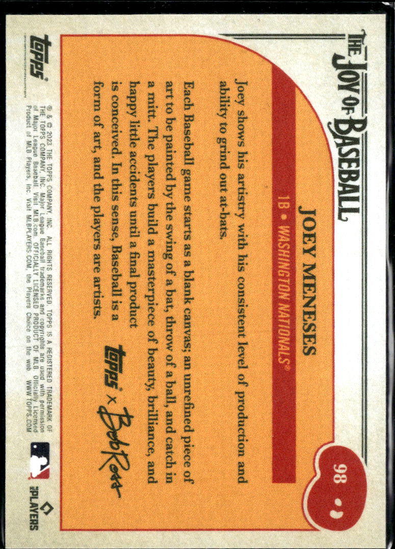 Joey Meneses 2023 Topps Bob Ross The Joy of Baseball RC Washington Nationals