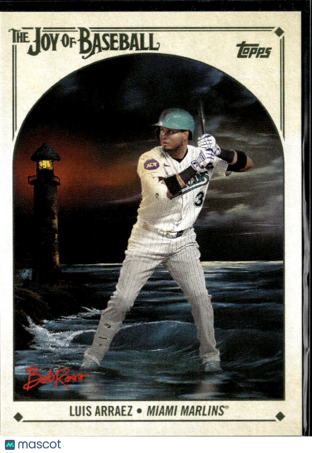 Luis Arraez 2023 Topps x Bob Ross The Joy of Baseball Miami Marlins