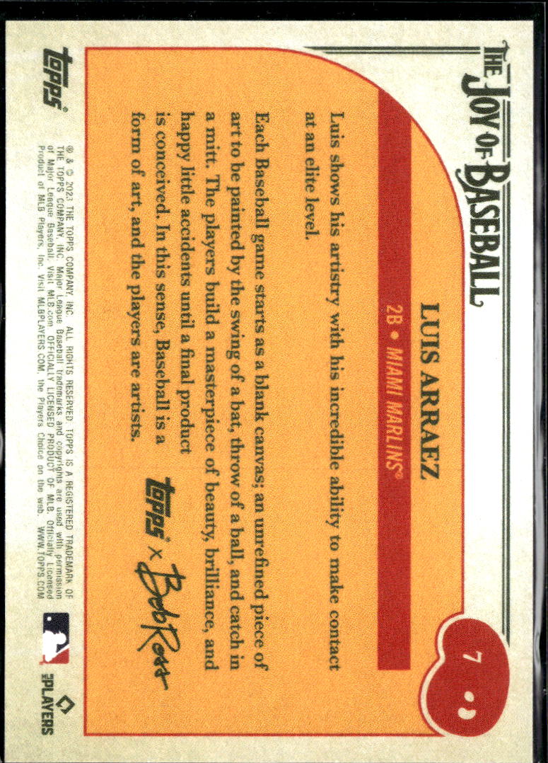 Luis Arraez 2023 Topps x Bob Ross The Joy of Baseball Miami Marlins