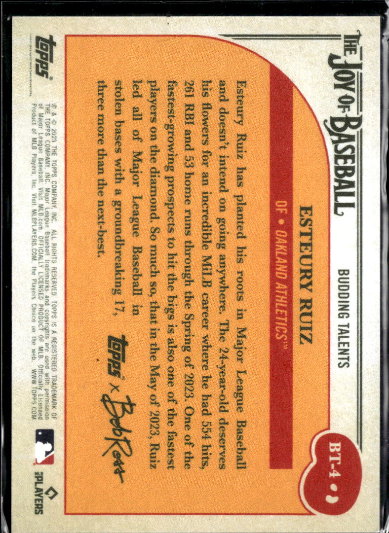 Esteury Ruiz 2023 Topps x Bob Ross Joy of Baseball RC Oakland Athletics