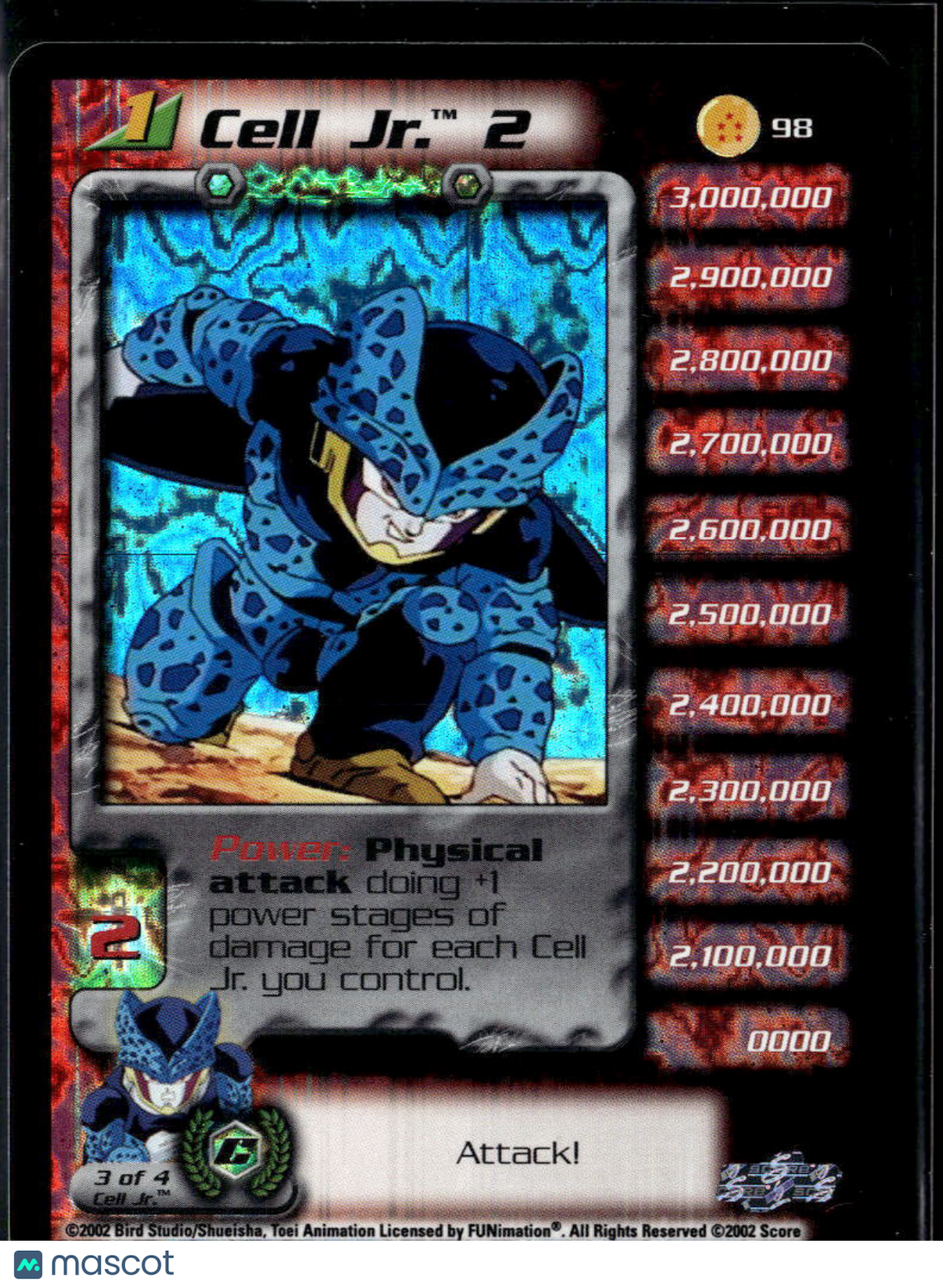 Cell Jr. 2002 Score Dragon Ball Z Foil