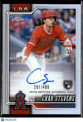 Chad Stevens 2026 Topps Chrome Auto Autograph RC 281/499 Los Angeles Angels