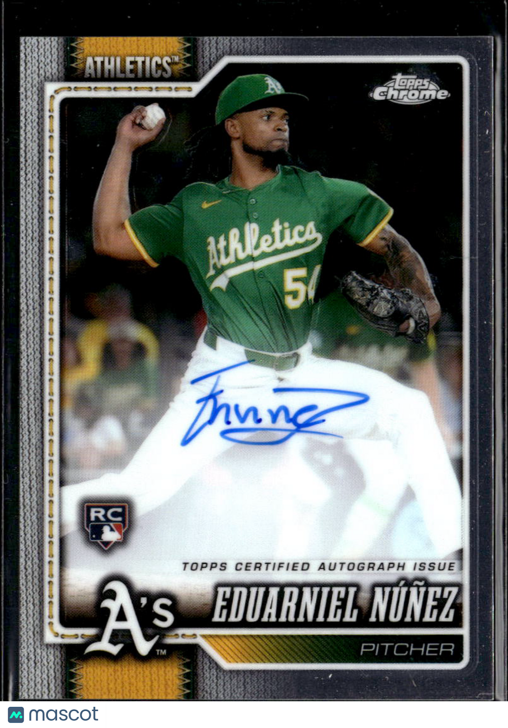 Eduarniel Nunez 2026 Topps Chrome Auto Autograph RC Rookie Oakland Athletics