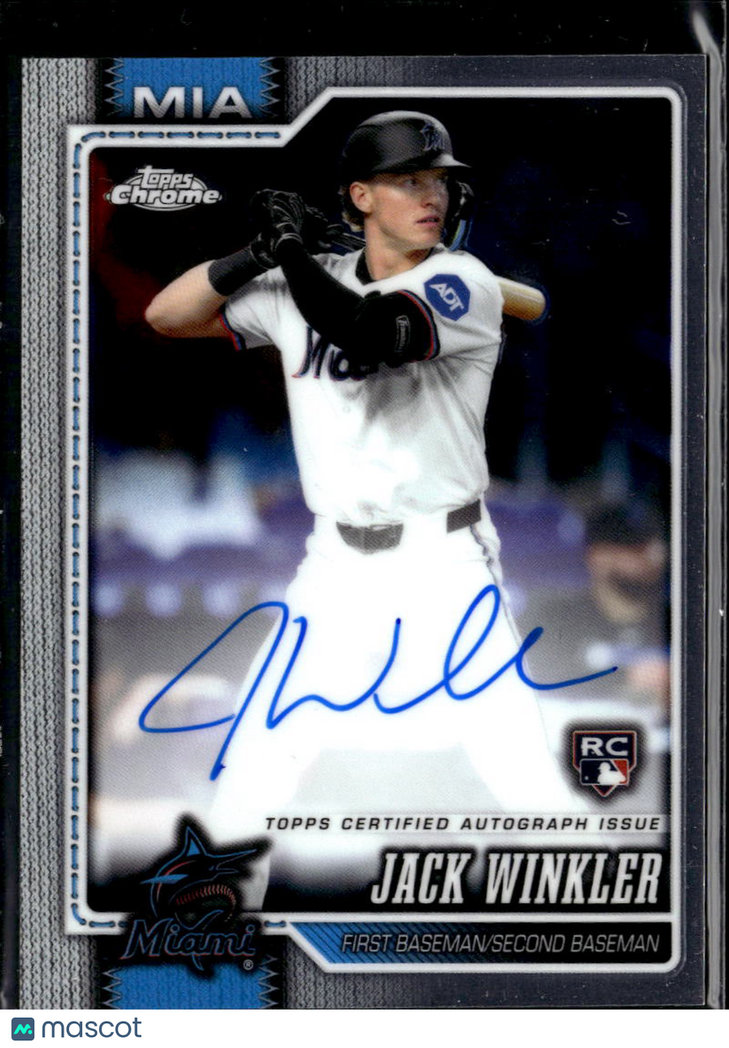 Jack Winkler 2026 Topps Chrome Auto Autograph Rookie RC Miami Marlins