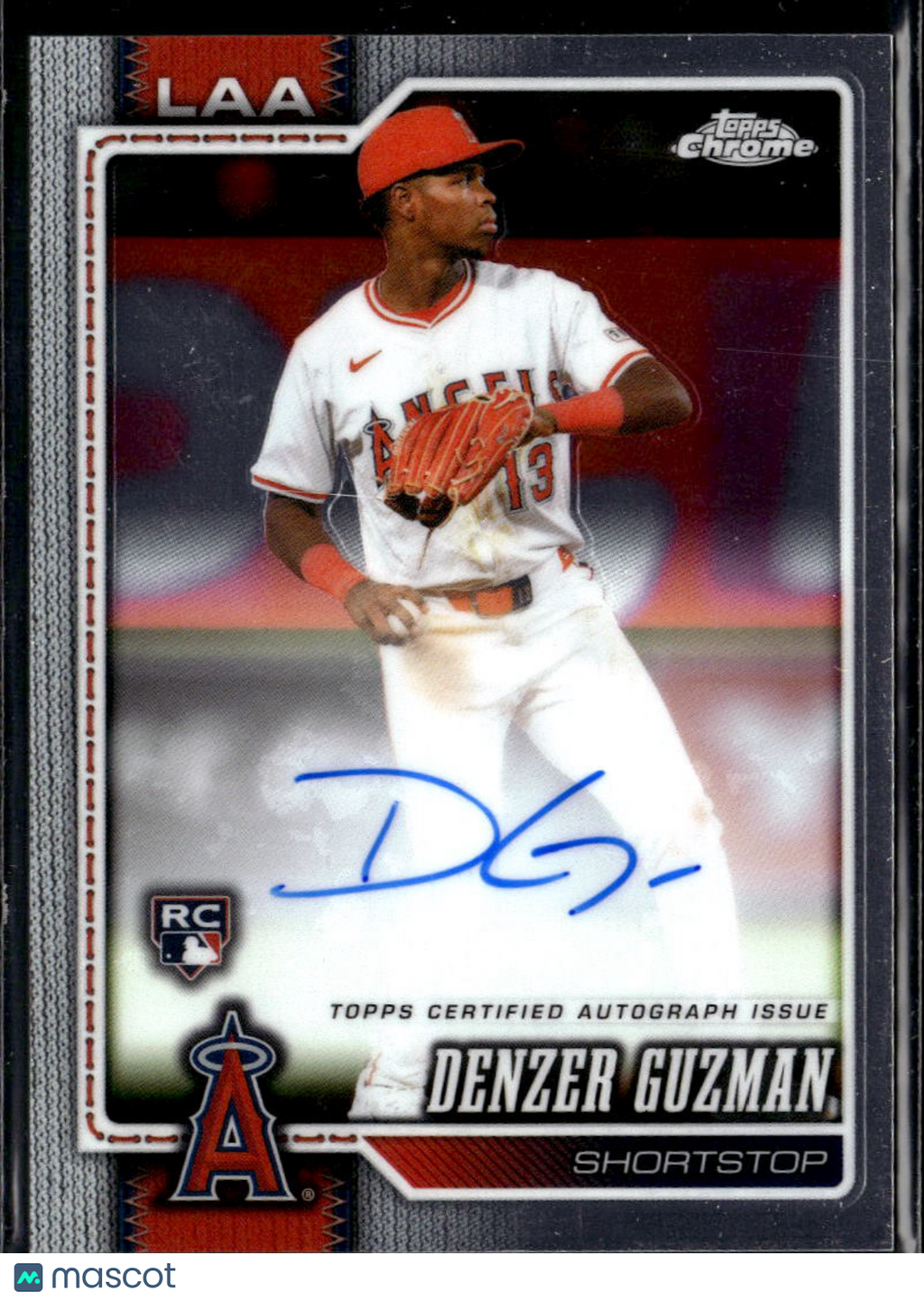 Denzer Guzman 2026 Topps Chrome Auto Autograph Rookie RC Los Angeles Angels
